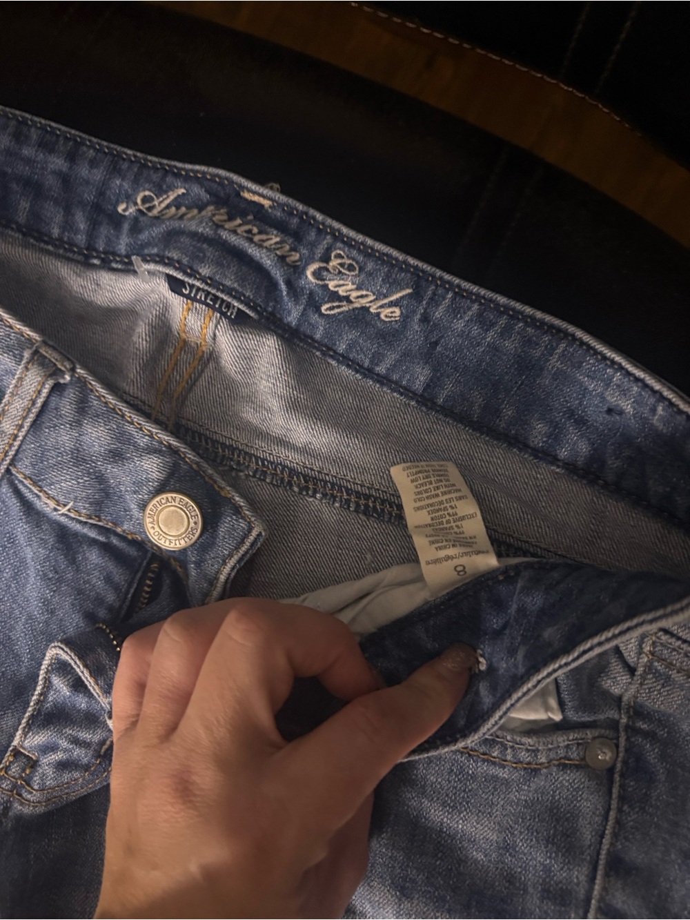 American Eagle Outfitters Light Blue High-Rise Stretch Jeans